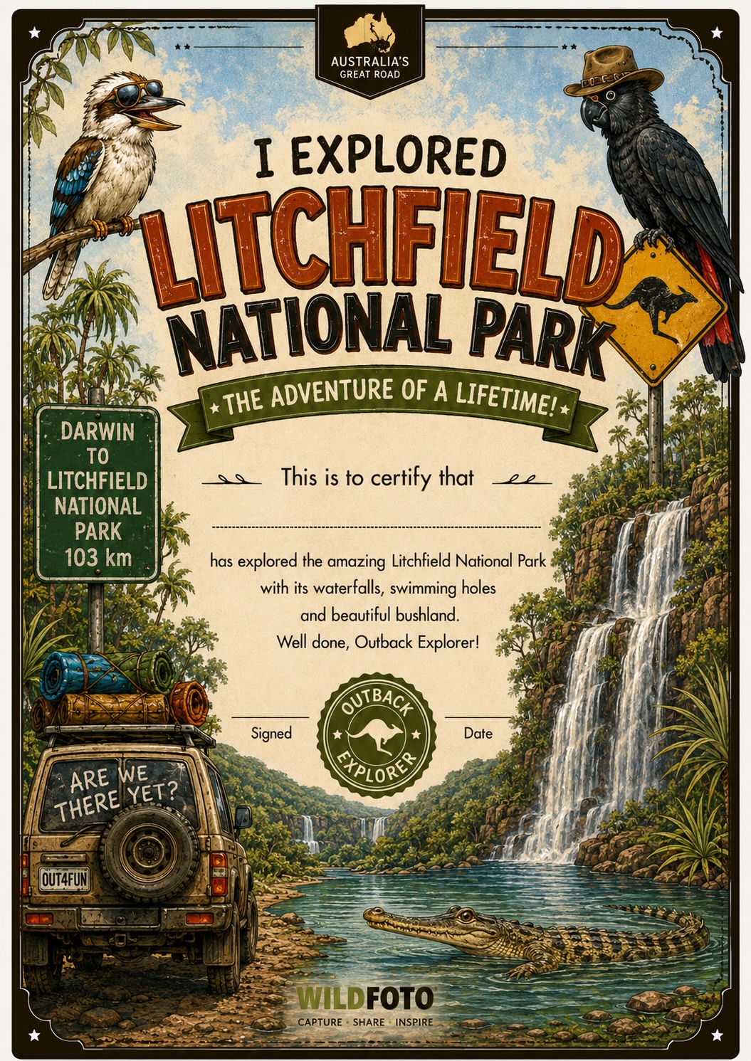 Preview of I Explored Litchfield National Park Certificate