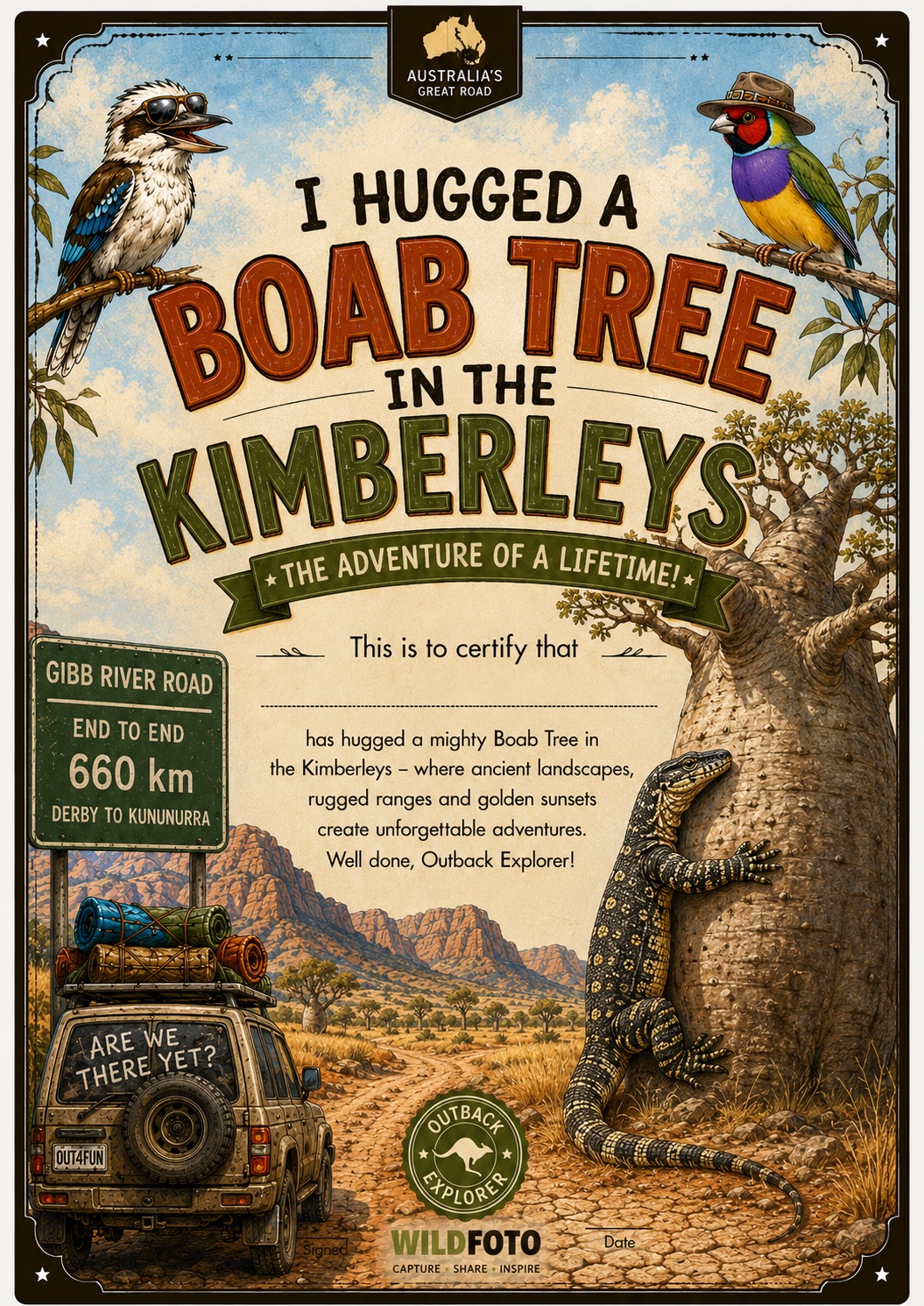Preview of I Hugged a Boab Tree in the Kimberleys Certificate