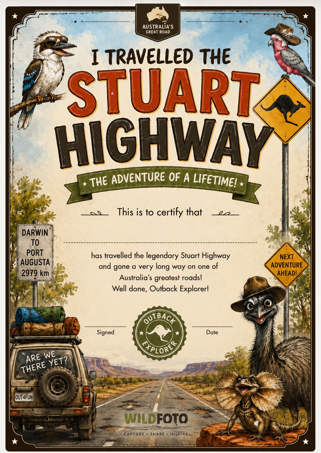 Preview of I Travelled the Stuart Highway Certificate
